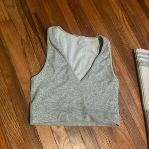 Garage Gray Ribbed Crop Top